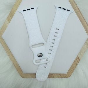 New Floral Design Apple Watch Bands  38mm 40mm 41mm in Snow White